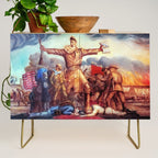 American Masterpiece, Abolitionist John Brown, Tragic Prelude American West portrait painting by John Steuart Curry Credenza Gallery Image 1