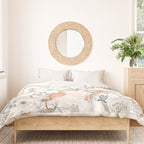 Abstract modern coral white pastel rustic floral Duvet Cover Gallery Image 3