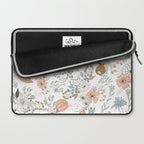 Abstract modern coral white pastel rustic floral Laptop Sleeve Gallery Image 2