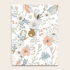 Abstract modern coral white pastel rustic floral Notebook Gallery Image 4