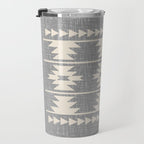 Southwestern Pattern 131 Gray and Beige Travel Mug Gallery Image 3