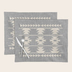 Southwestern Pattern 131 Gray and Beige Placemat Gallery Image 1