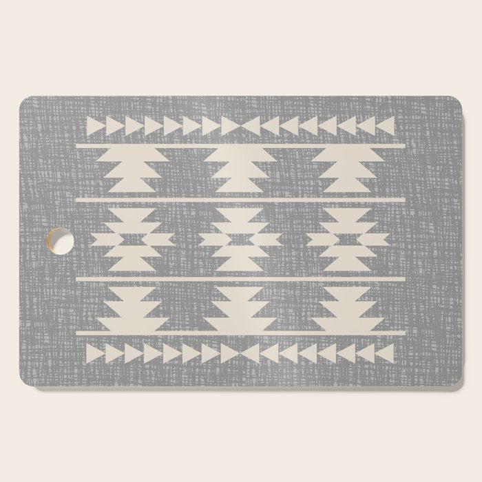 Southwestern Pattern 131 Gray and Beige Cutting Board Gallery Image 1