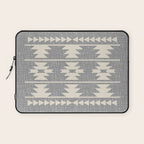 Southwestern Pattern 131 Gray and Beige Laptop Sleeve Gallery Image 1