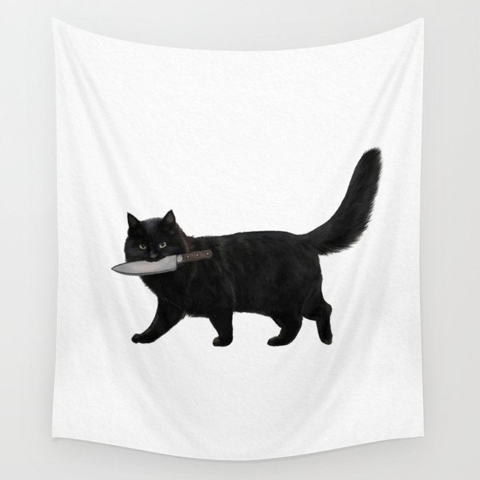 Knife Cat Wall Tapestry Gallery Image 4