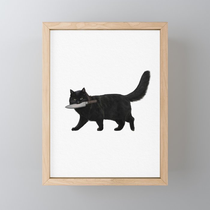 Knife Cat Mini Art Print Gallery Image 1