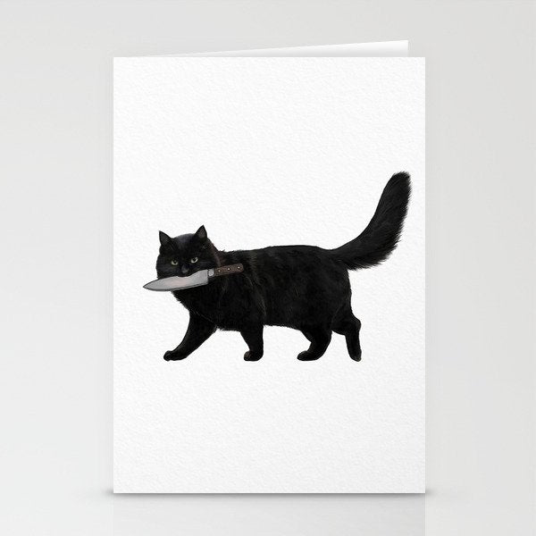 Knife Cat Stationery Card Gallery Image 2