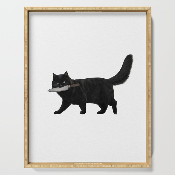 Knife Cat Serving Tray Gallery Image 1