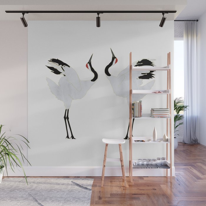 Cranes Dancing Wall Mural Gallery Image 1