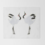 Cranes Dancing Throw Blanket Gallery Image 2