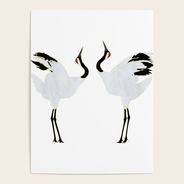 Cranes Dancing Poster