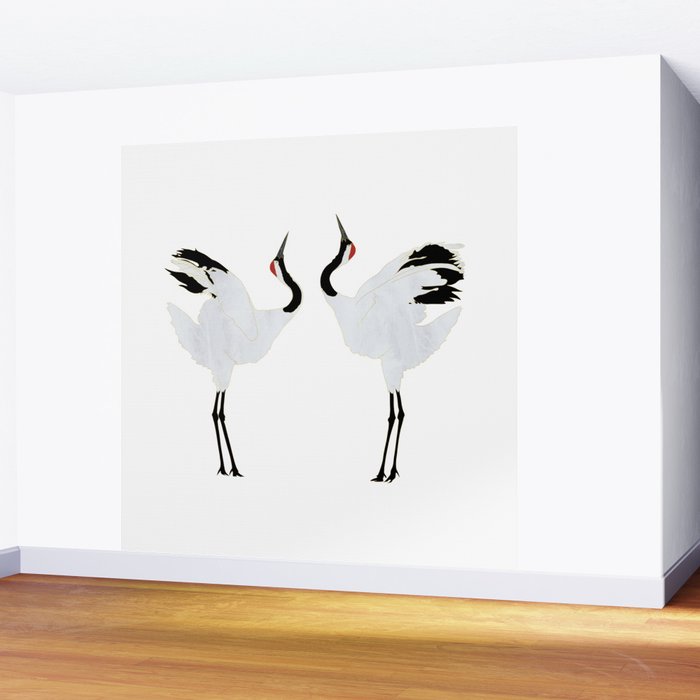 Cranes Dancing Wall Mural Gallery Image 2