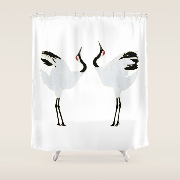 Cranes Dancing Shower Curtain Gallery Image 1