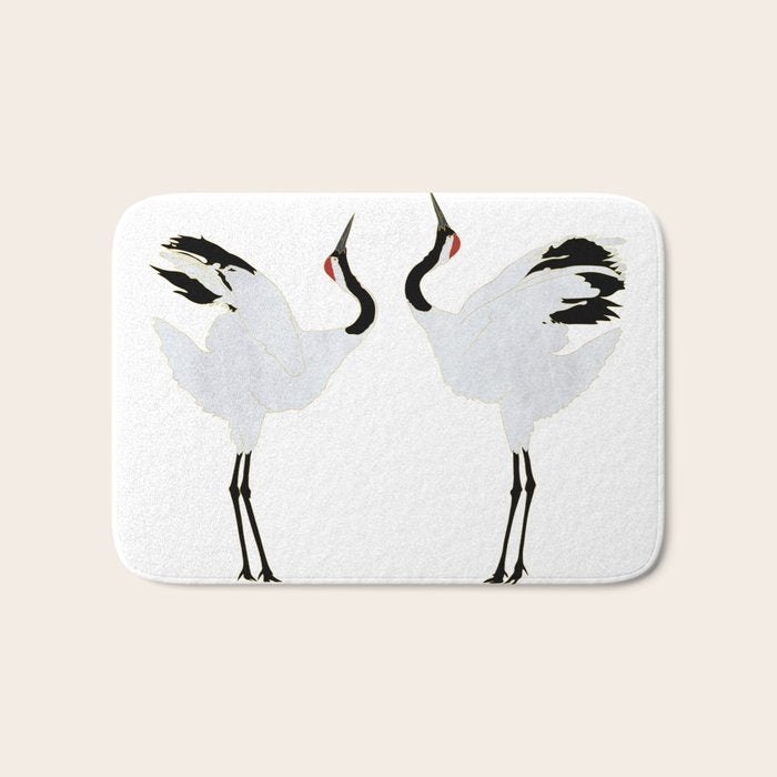 Cranes Dancing Bath Mat Gallery Image 1
