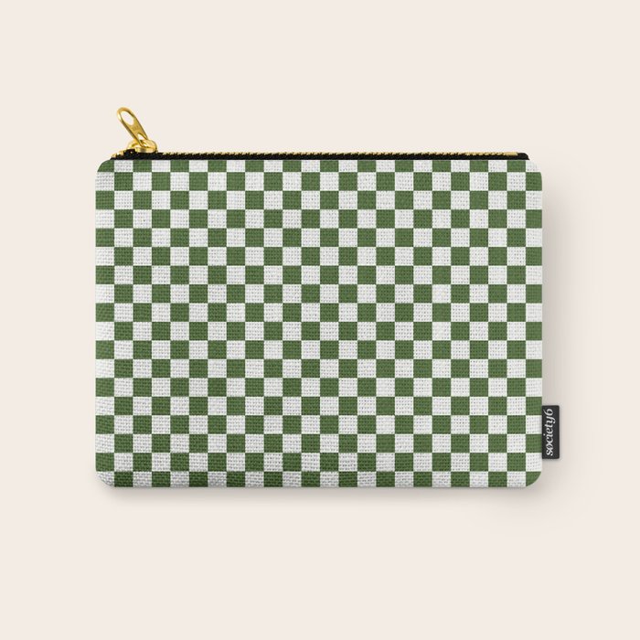 Mini Mini Check Pattern in Green  Carry All Pouch Gallery Image 1