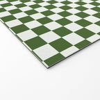 Mini Mini Check Pattern in Green  Welcome Mat Gallery Image 2