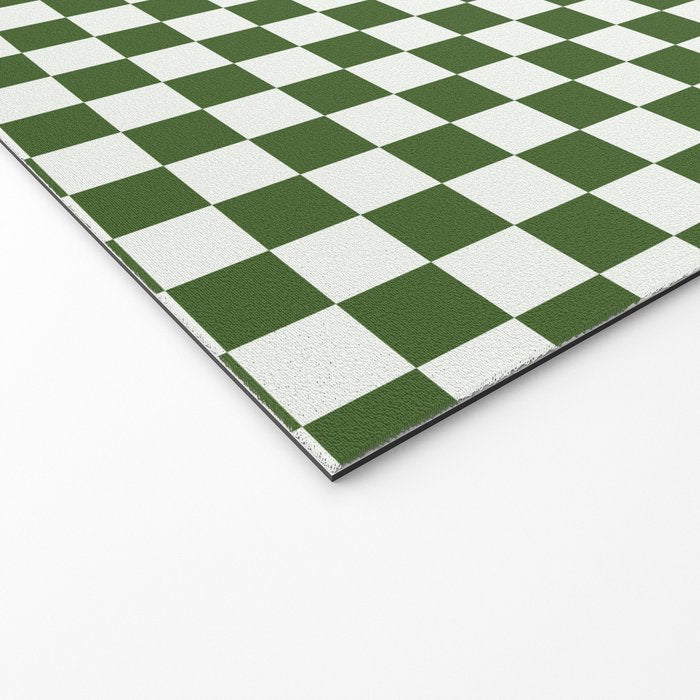 Mini Mini Check Pattern in Green  Welcome Mat Gallery Image 2