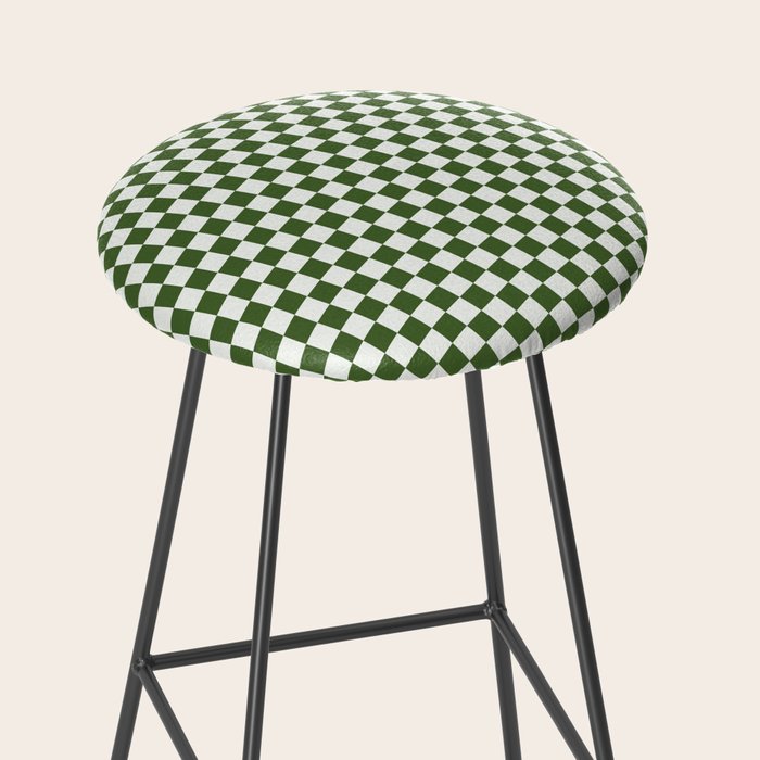 Mini Mini Check Pattern in Green  Stool Gallery Image 2