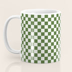 Mini Mini Check Pattern in Green  Coffee Mug Gallery Image 3