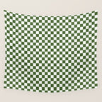 Mini Mini Check Pattern in Green  Wall Tapestry Gallery Image 4
