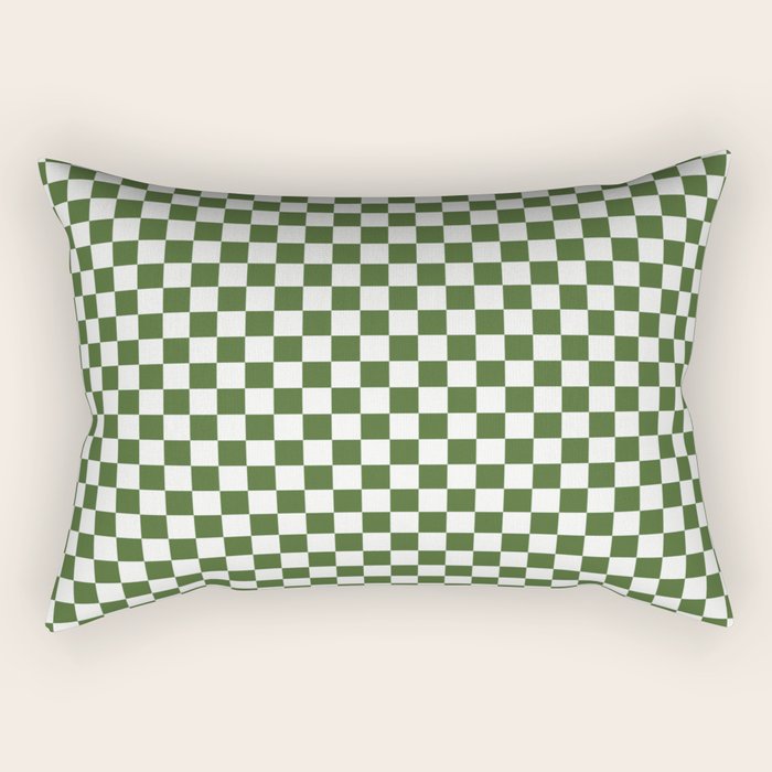 Mini Mini Check Pattern in Green  Rectangular Pillow Gallery Image 1