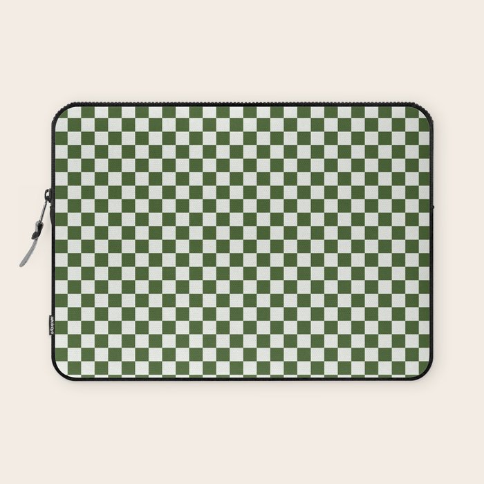 Mini Mini Check Pattern in Green  Laptop Sleeve Gallery Image 1