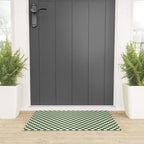 Mini Mini Check Pattern in Green  Welcome Mat Gallery Image 3