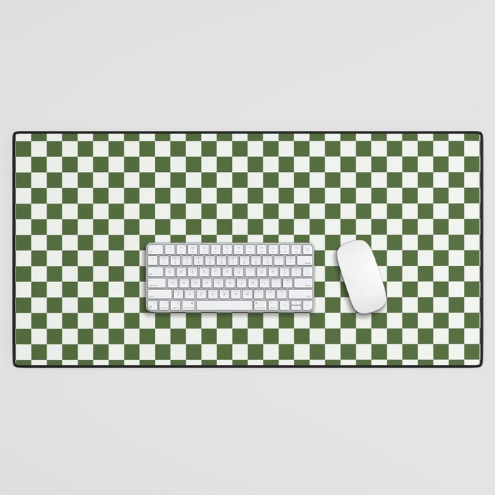 Mini Mini Check Pattern in Green  Desk Mat Gallery Image 1