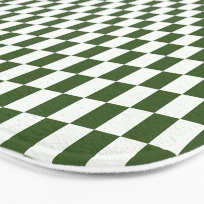 Mini Mini Check Pattern in Green  Bath Mat Gallery Image 3