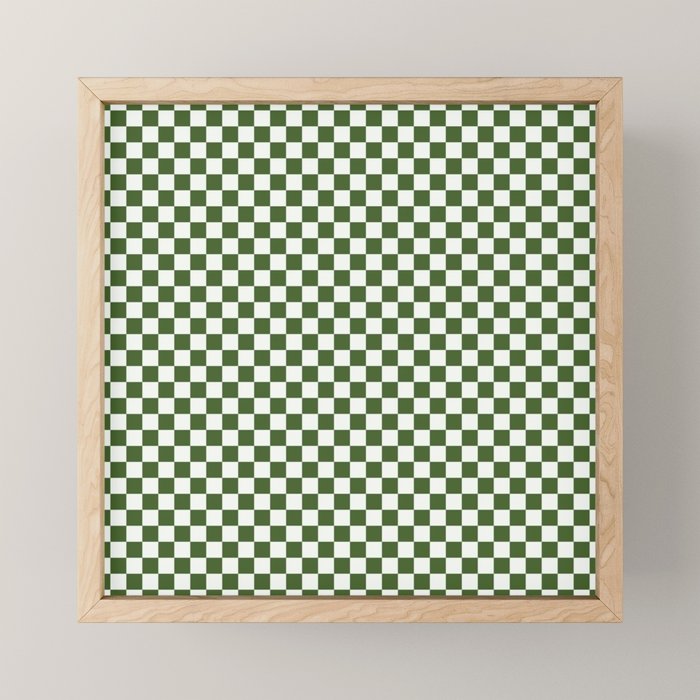 Mini Mini Check Pattern in Green  Mini Art Print Gallery Image 1