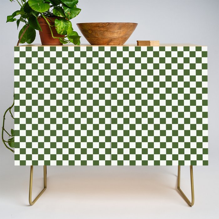 Mini Mini Check Pattern in Green  Credenza Gallery Image 1