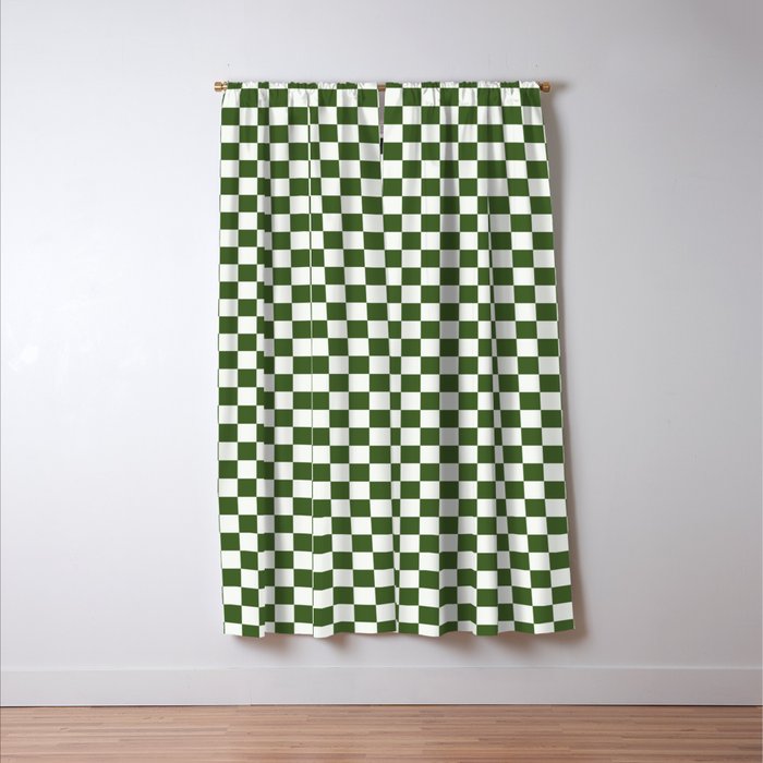 Mini Mini Check Pattern in Green  Window Curtain Gallery Image 3