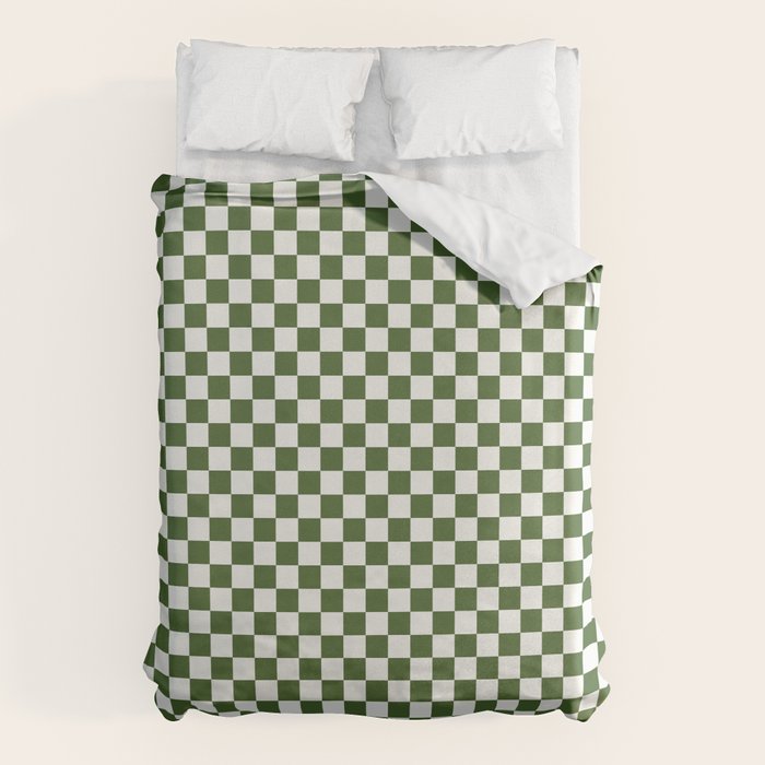 Mini Mini Check Pattern in Green  Duvet Cover Gallery Image 6