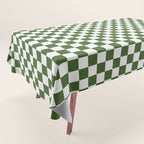 Mini Mini Check Pattern in Green  Tablecloth Gallery Image 1
