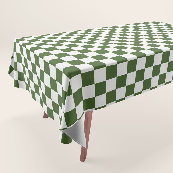 Mini Mini Check Pattern in Green  Tablecloth Gallery Image 1
