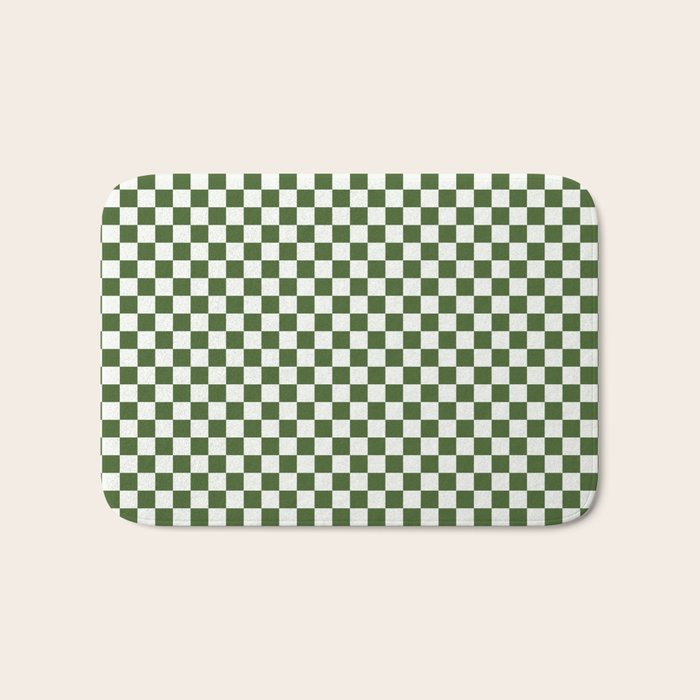 Mini Mini Check Pattern in Green  Bath Mat Gallery Image 1