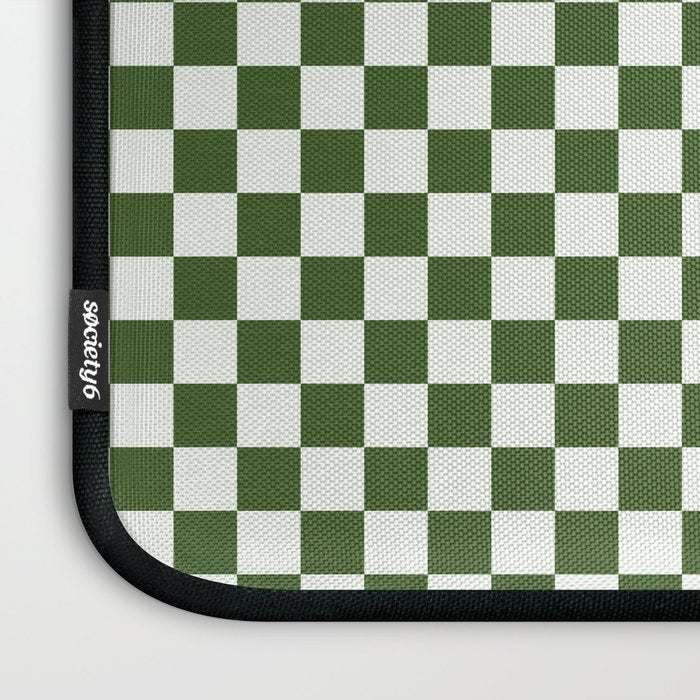 Mini Mini Check Pattern in Green  Laptop Sleeve Gallery Image 3