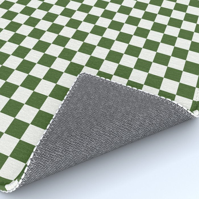 Mini Mini Check Pattern in Green  Rug Gallery Image 4