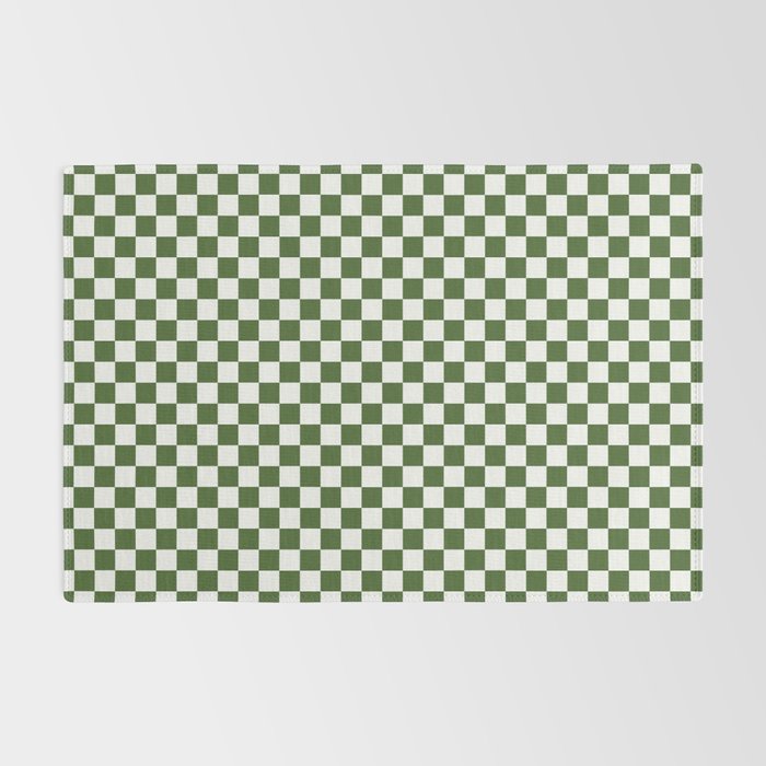 Mini Mini Check Pattern in Green  Rug Gallery Image 2