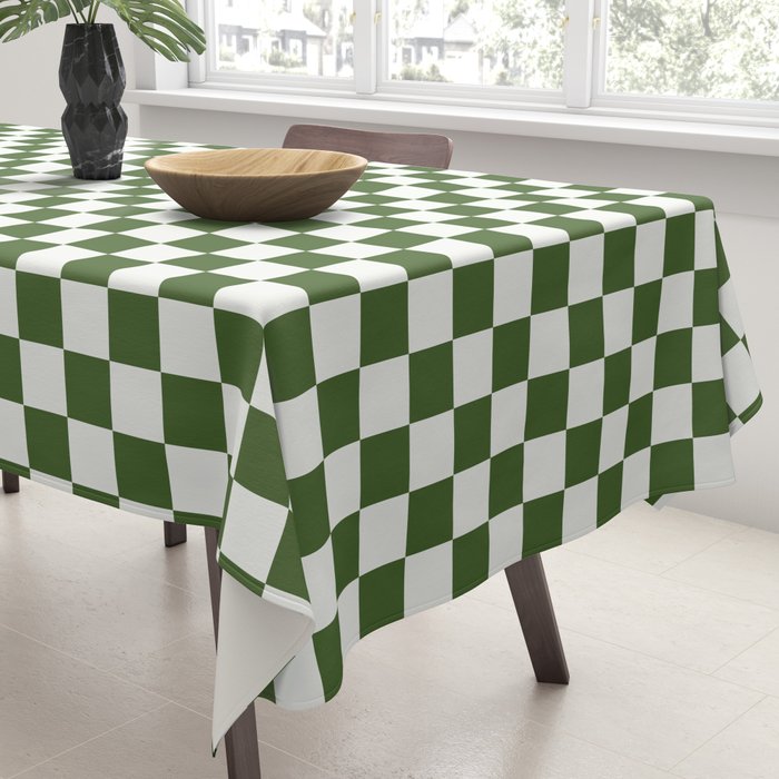 Mini Mini Check Pattern in Green  Tablecloth Gallery Image 3