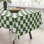 Mini Mini Check Pattern in Green  Tablecloth Gallery Image 3