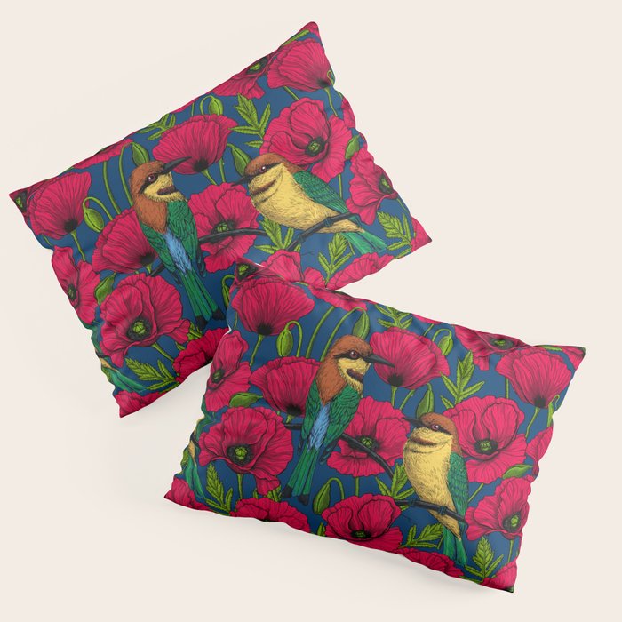 Bee eaters and poppies  Pillow Sham Gallery Image 3