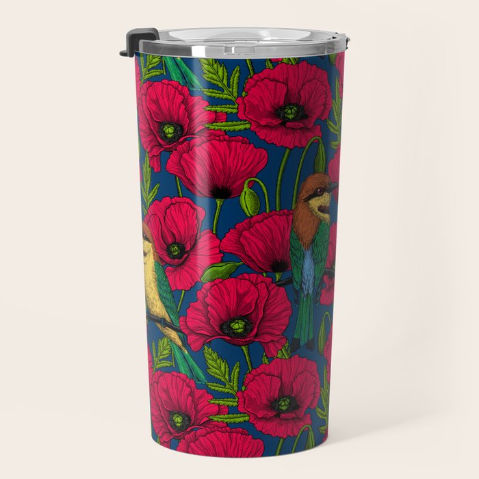 Bee eaters and poppies  Travel Mug Gallery Image 3