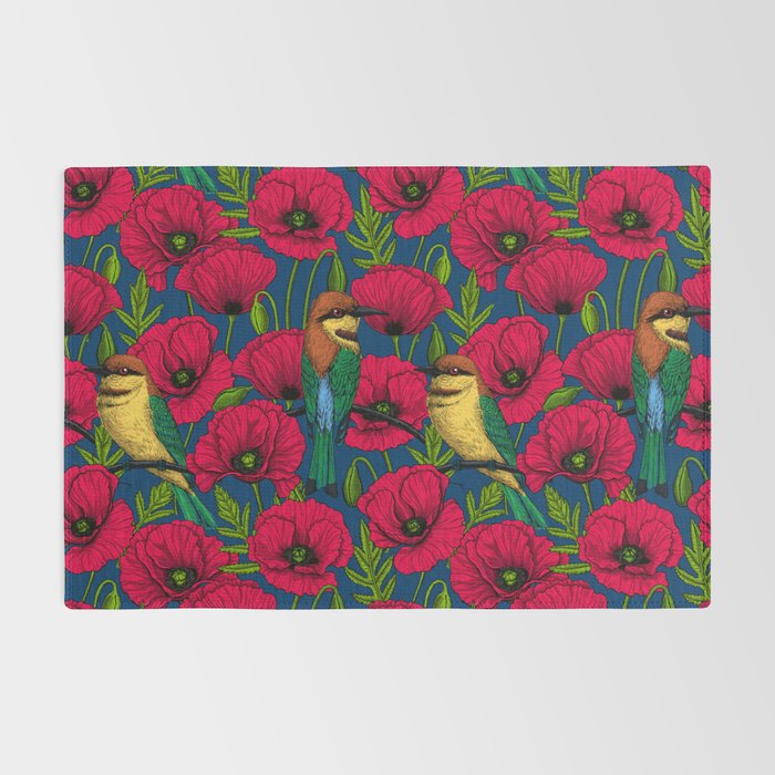 Bee eaters and poppies  Rug Gallery Image 2