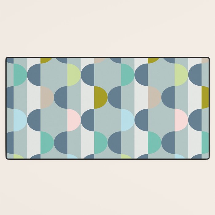 City life facade blue teal Desk Mat Gallery Image 3