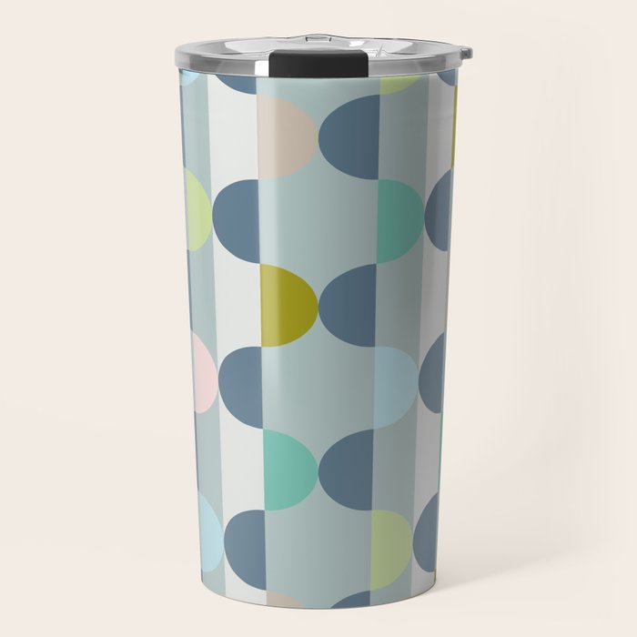 City life facade blue teal Travel Mug Gallery Image 1
