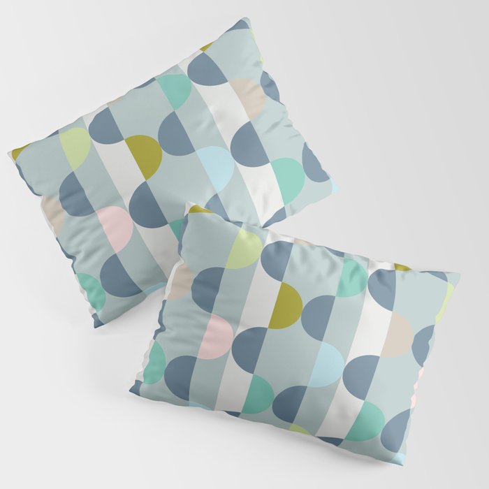 City life facade blue teal Pillow Sham Gallery Image 3