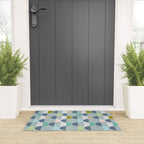 City life facade blue teal Welcome Mat Gallery Image 3