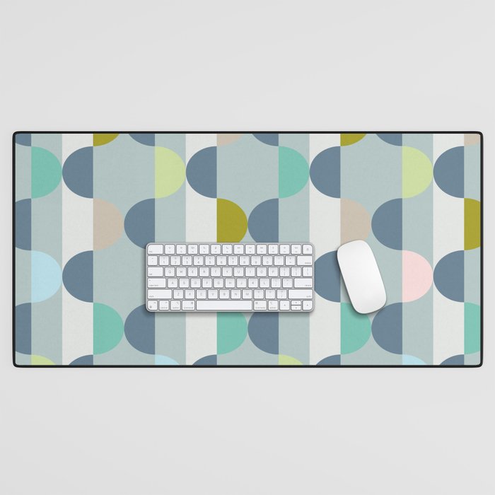 City life facade blue teal Desk Mat Gallery Image 1