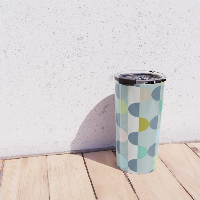 City life facade blue teal Travel Mug Gallery Image 4